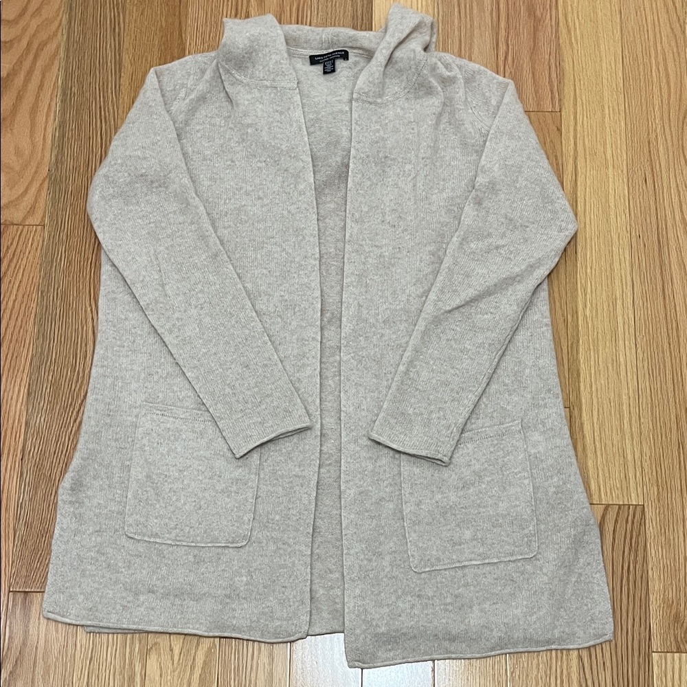 Hooded cashmere cardigan